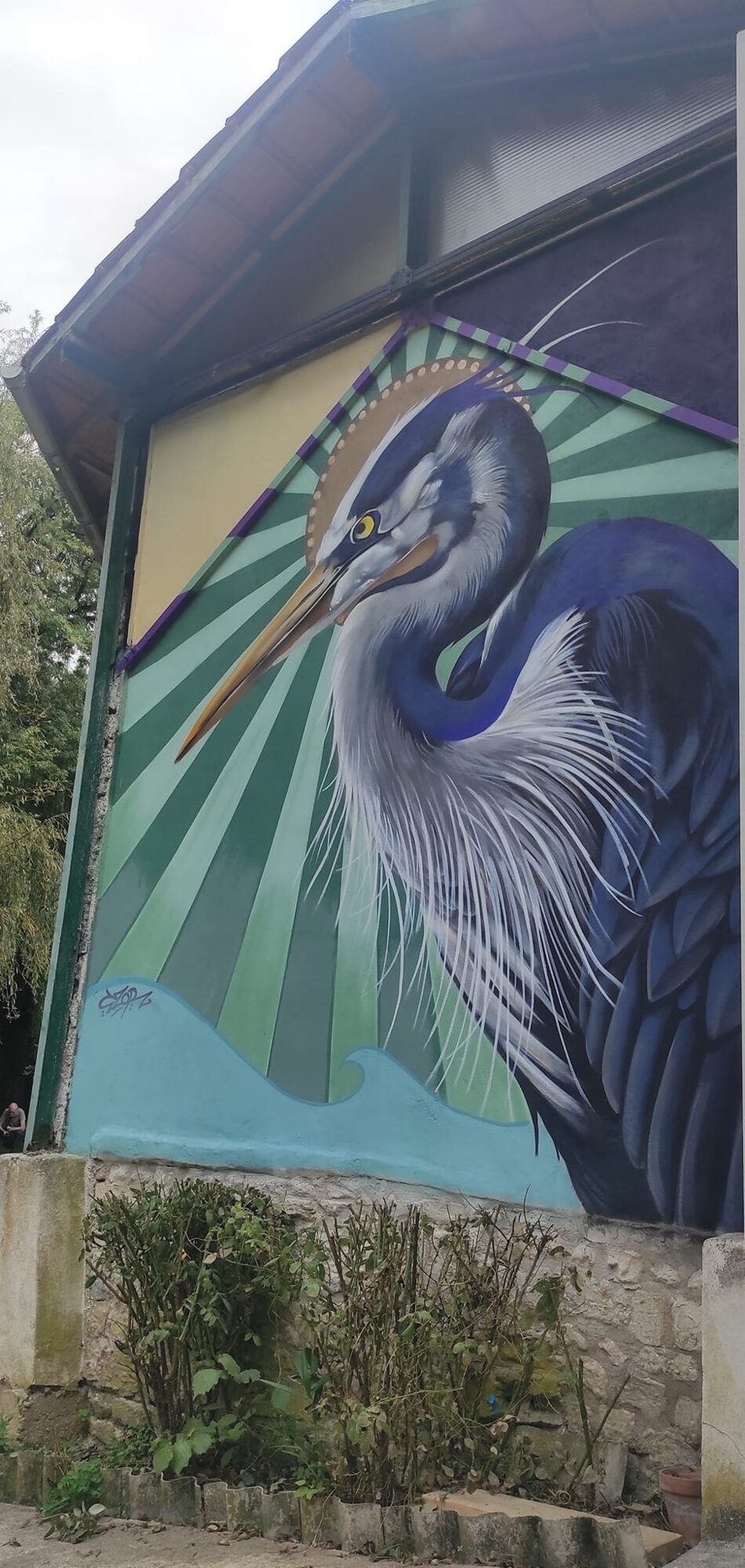 Le héron d'Ezor — Street art de Ezor à Pons