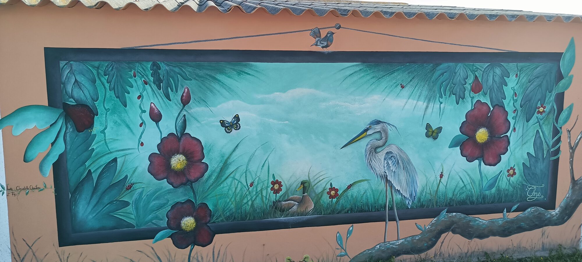 Tribute to the Brière Marshes — Street art by Chrystelle Chouteau in Les Moutiers-en-Retz