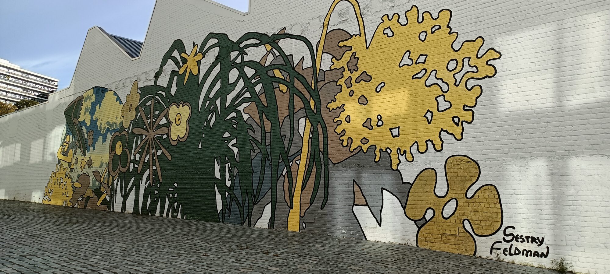 Yellow and green vegetation by Sestry Feldman — Street art by Sestry Feldman in Bruxelles
