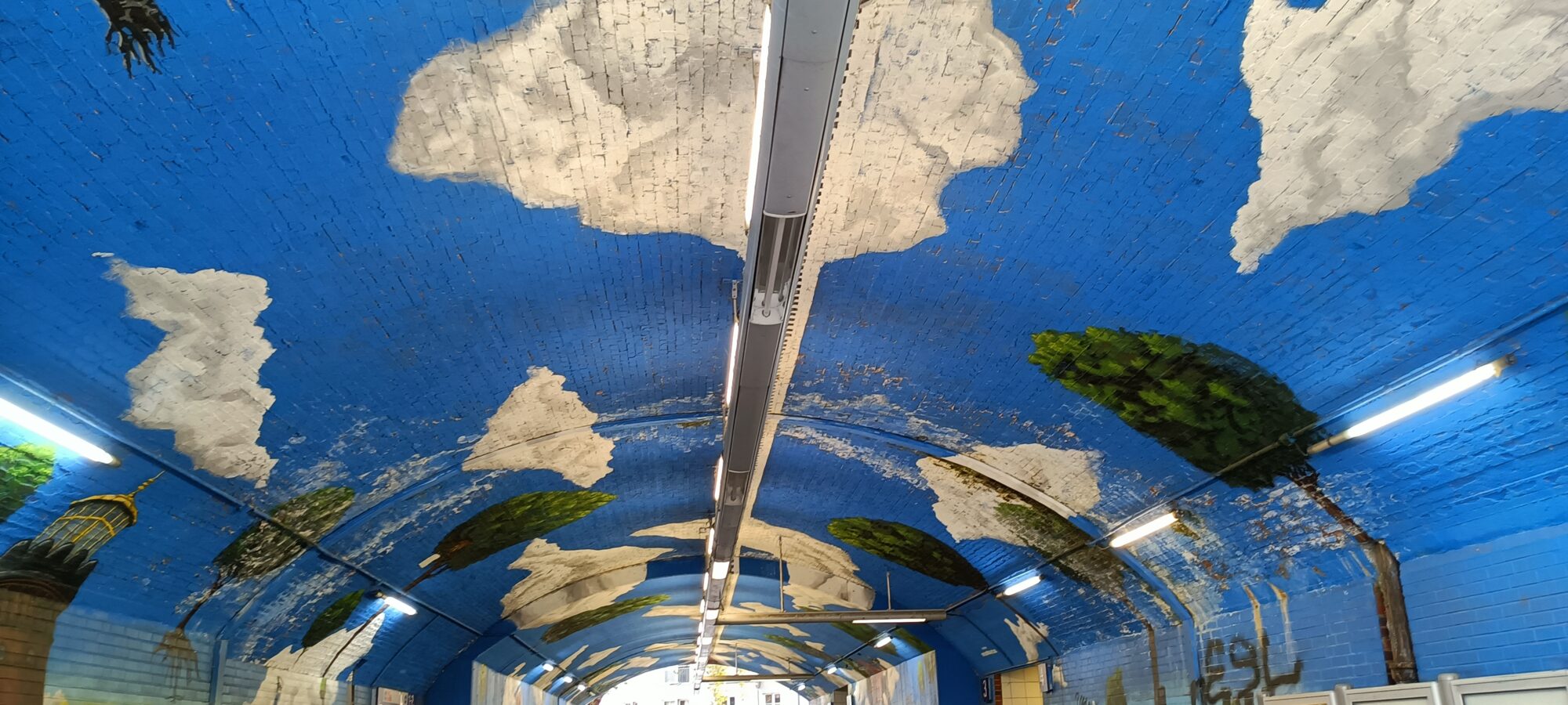 Sky vault of the underpass — Street art by Goodlack Art in Köln