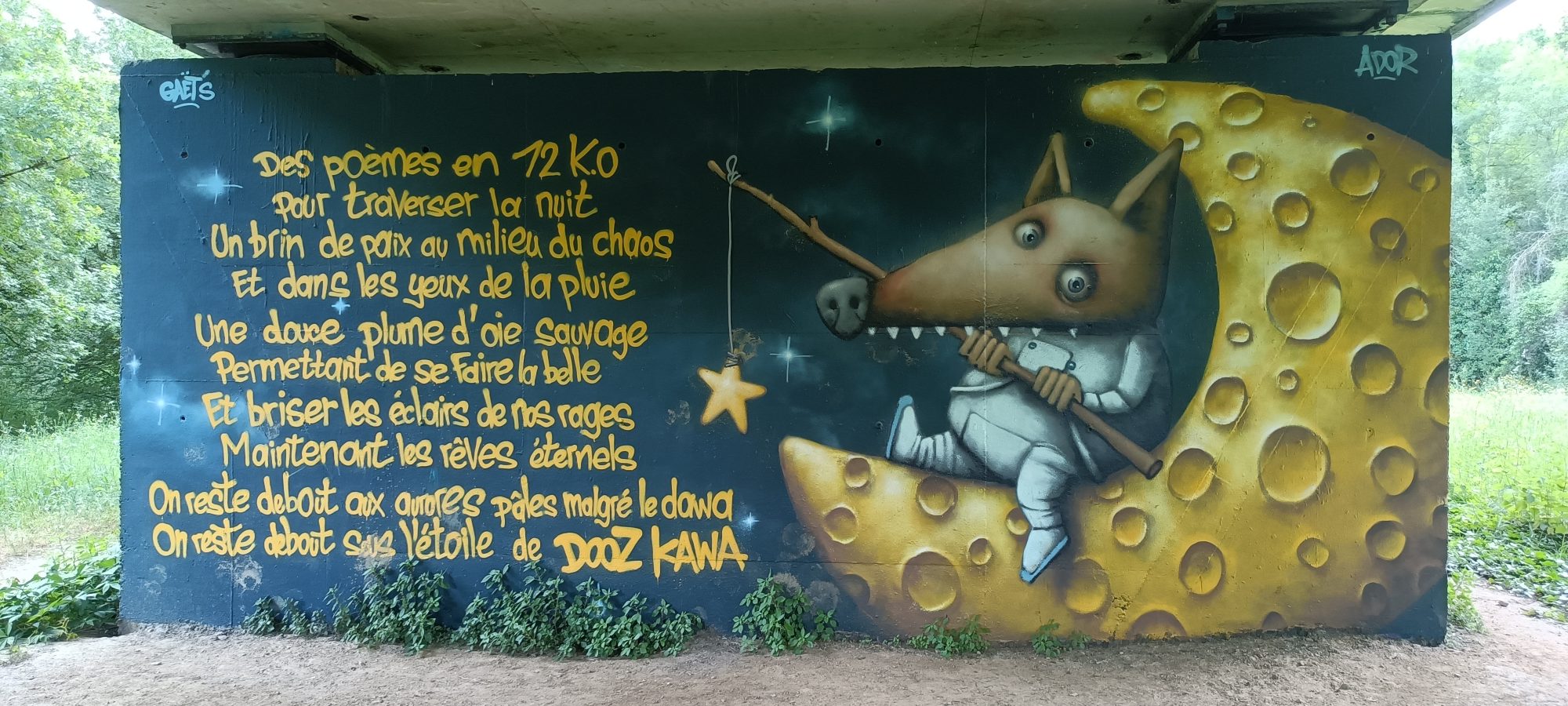 The Wolf on the Moon by Ador — Street art by Ador in Rezé