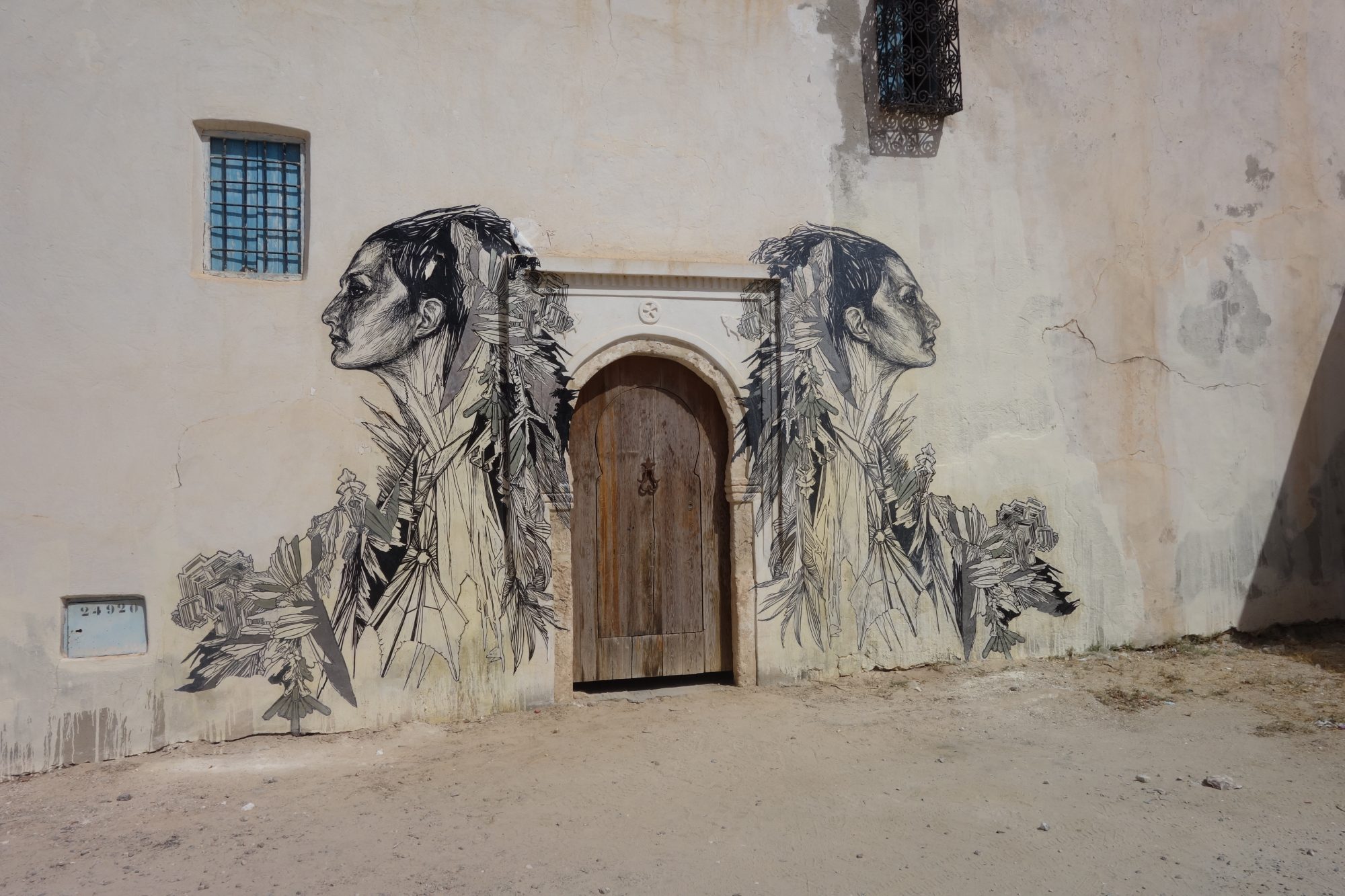 Djerbahood Portraits — Street art by Swoon in Djerba
