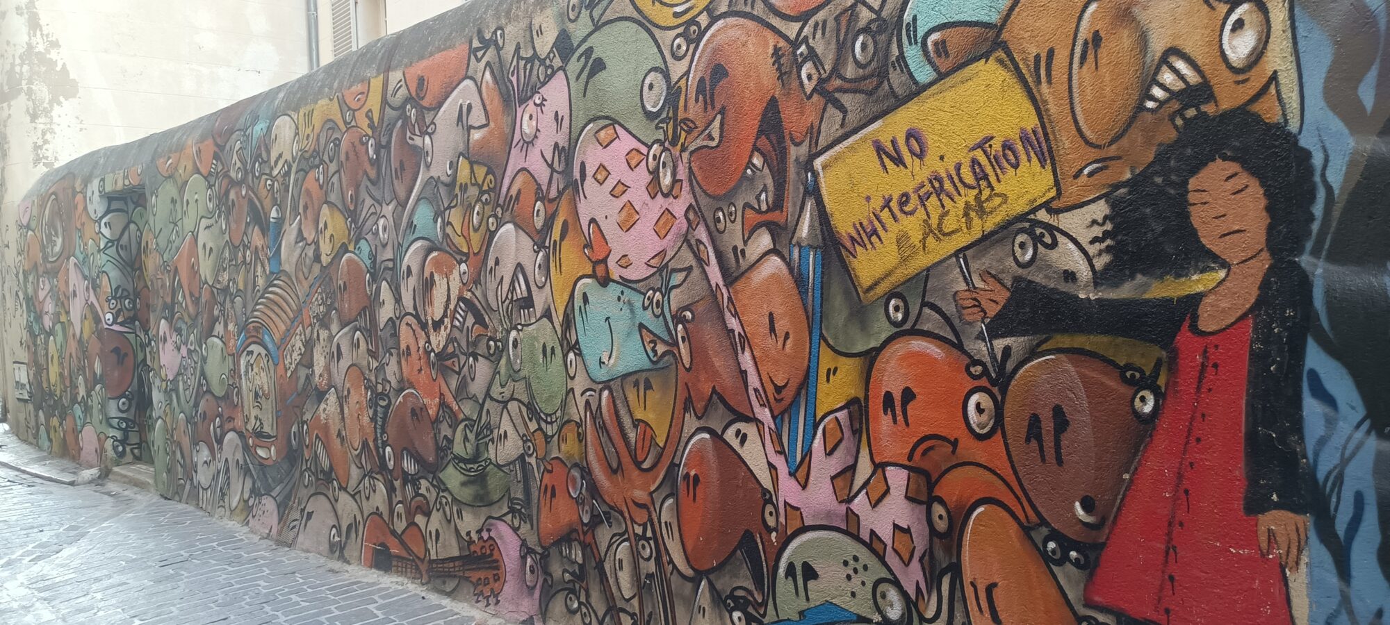 Crowd of Creatures and No Whitefication — Street art in Marseille