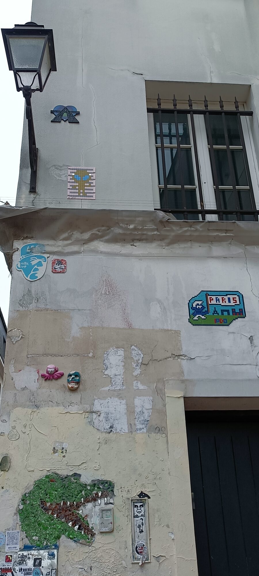 Paris souvenir mosaic with the Eiffel Tower — Street art by Gzup, Mr Djoul, IPDO in Paris