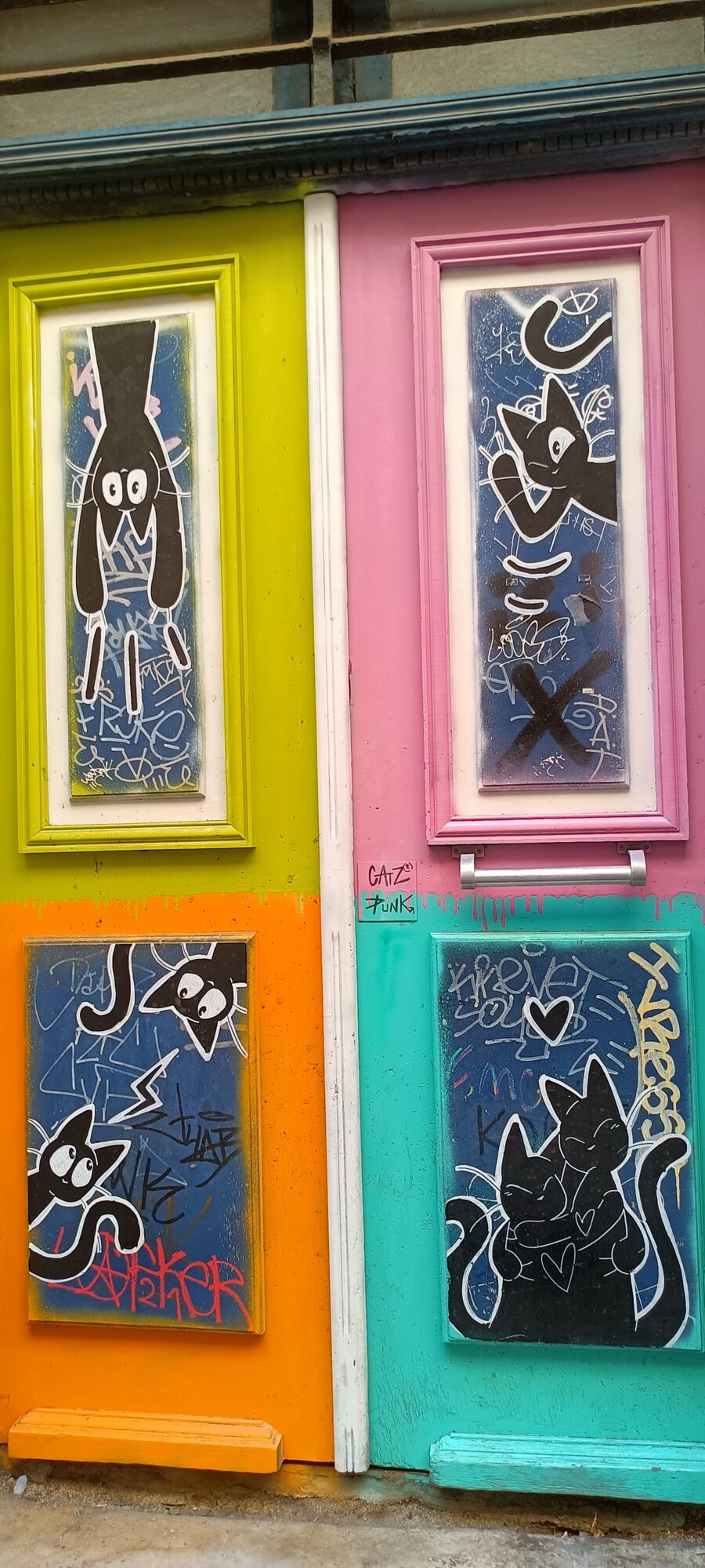 Quatre chats encadrés de Catz Punk — Street art de Catz Punk à Marseille