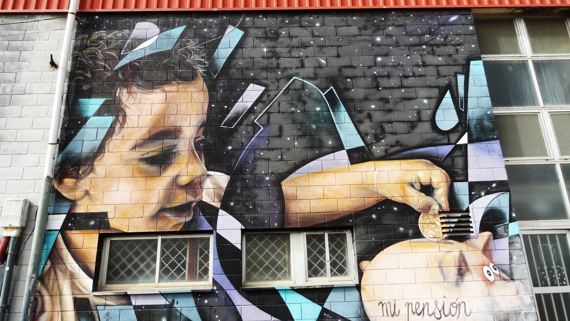 My Pension — Street art by Soen Bravo in La Bañeza