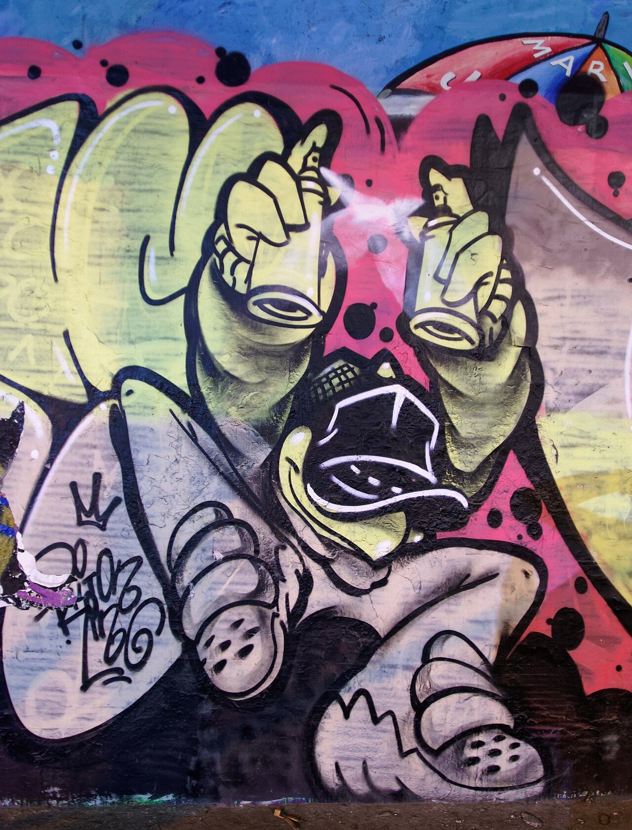 Character with Gas Mask — Street art in Yogyakarta