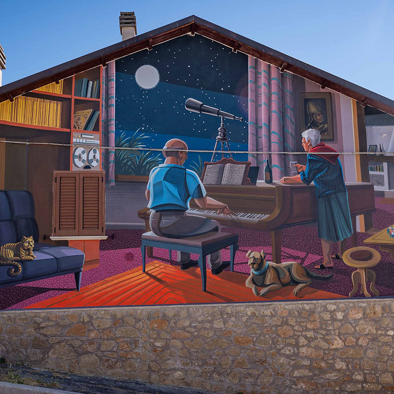 Time in the Distance — Street art by Franco Fasoli in Aielli Stazione