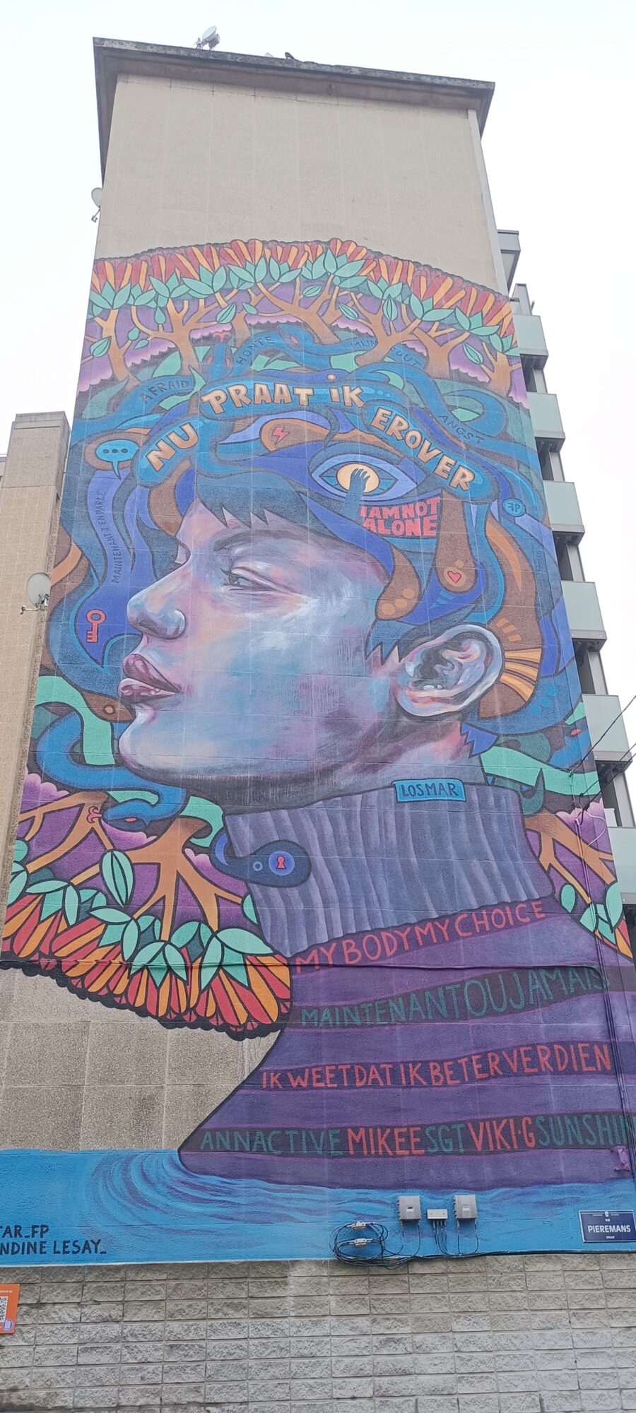 Nu praat ik erover, Breaking the Silence — Street art by Farm Prod in Bruxelles