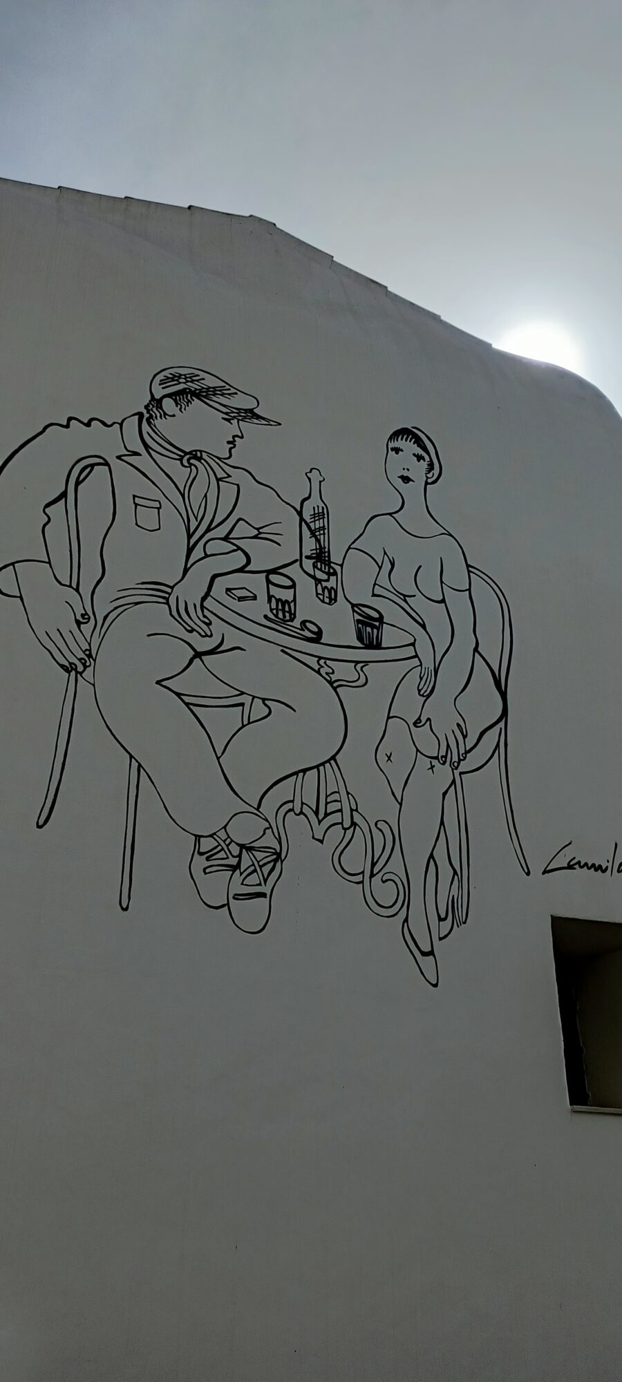 Attablés à la terrasse, par Camilo — Street art de Camilo à Lisboa