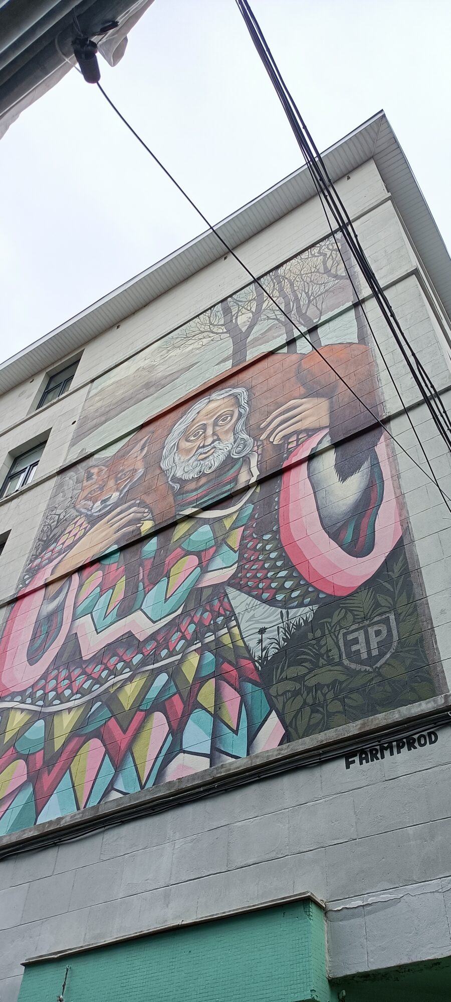 Le vieil homme et le renard par Farm Prod — Street art de Farm Prod à Bruxelles