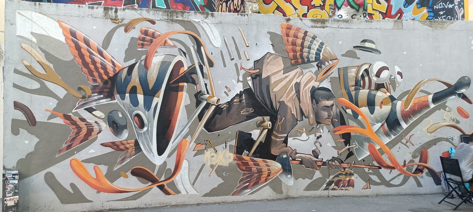 Ami Pêcheur par Difuz et Stom500 — Street art de Stom500, Difuz à Marseille