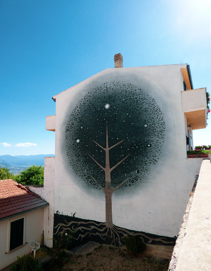 Solar Tree — Street art by Sam3 in Aielli