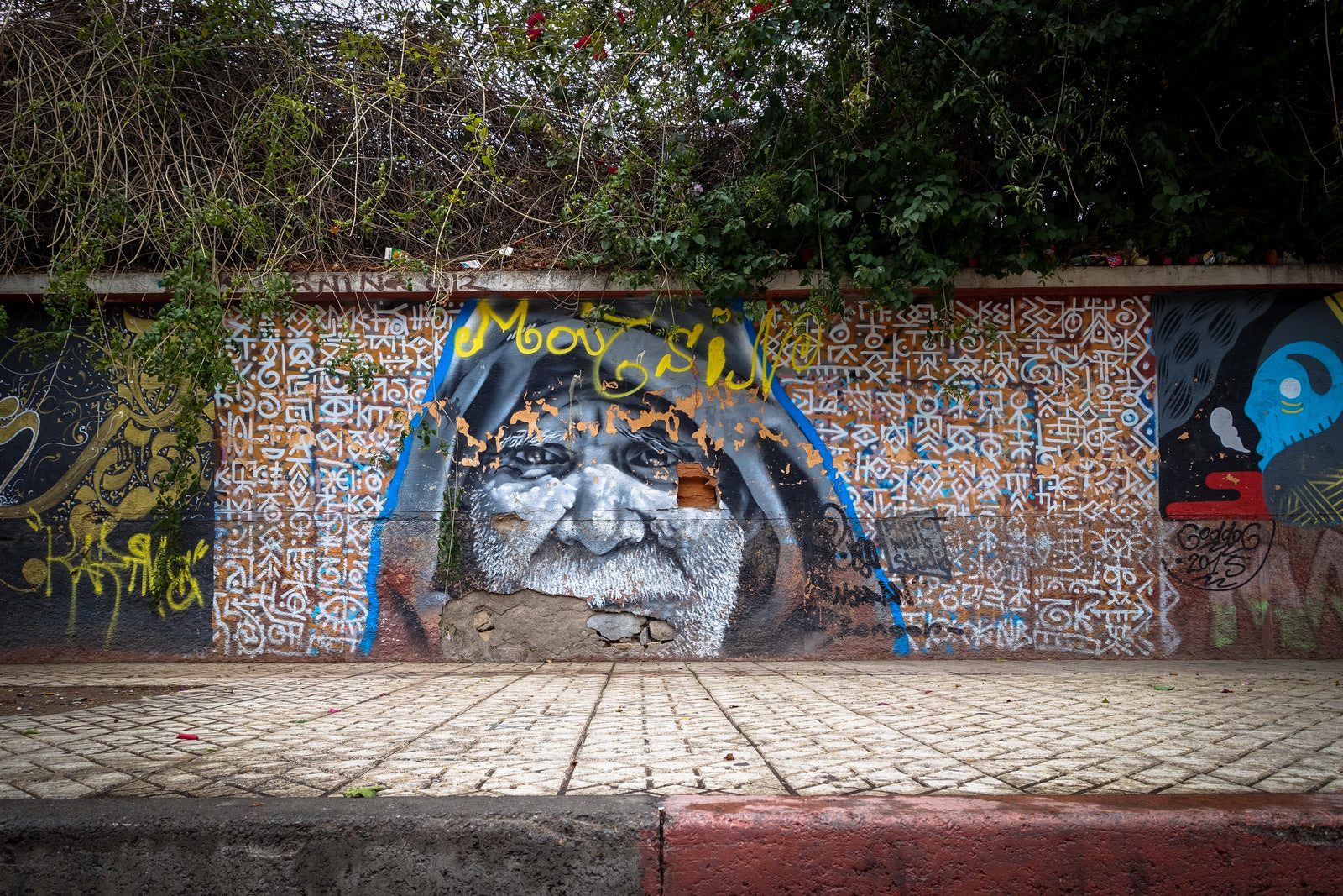 Portrait on the Guéliz Legal Wall — Street art by Morran Ben Lahcen in Marrakech