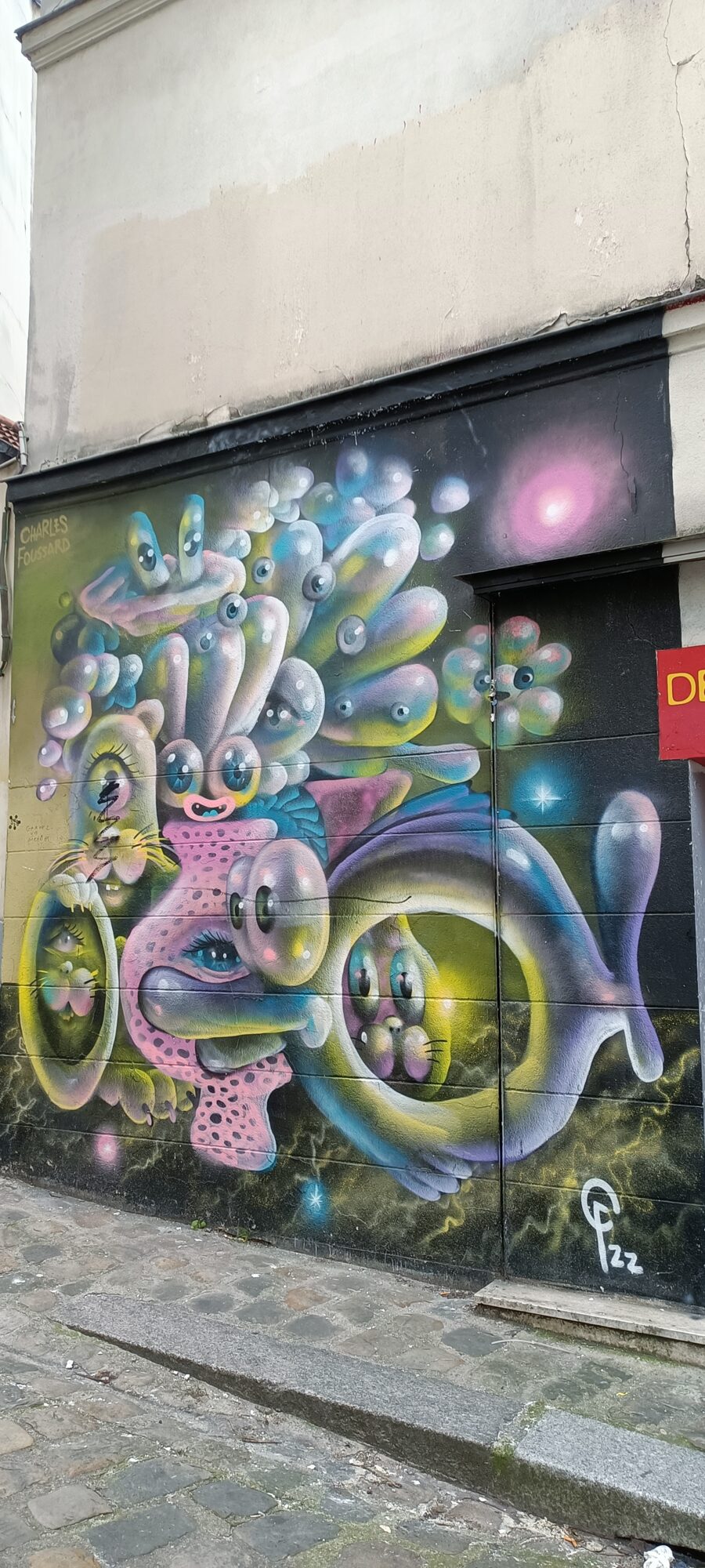 Pastel creatures by Charles Foussard — Street art by Charles Foussard in Paris