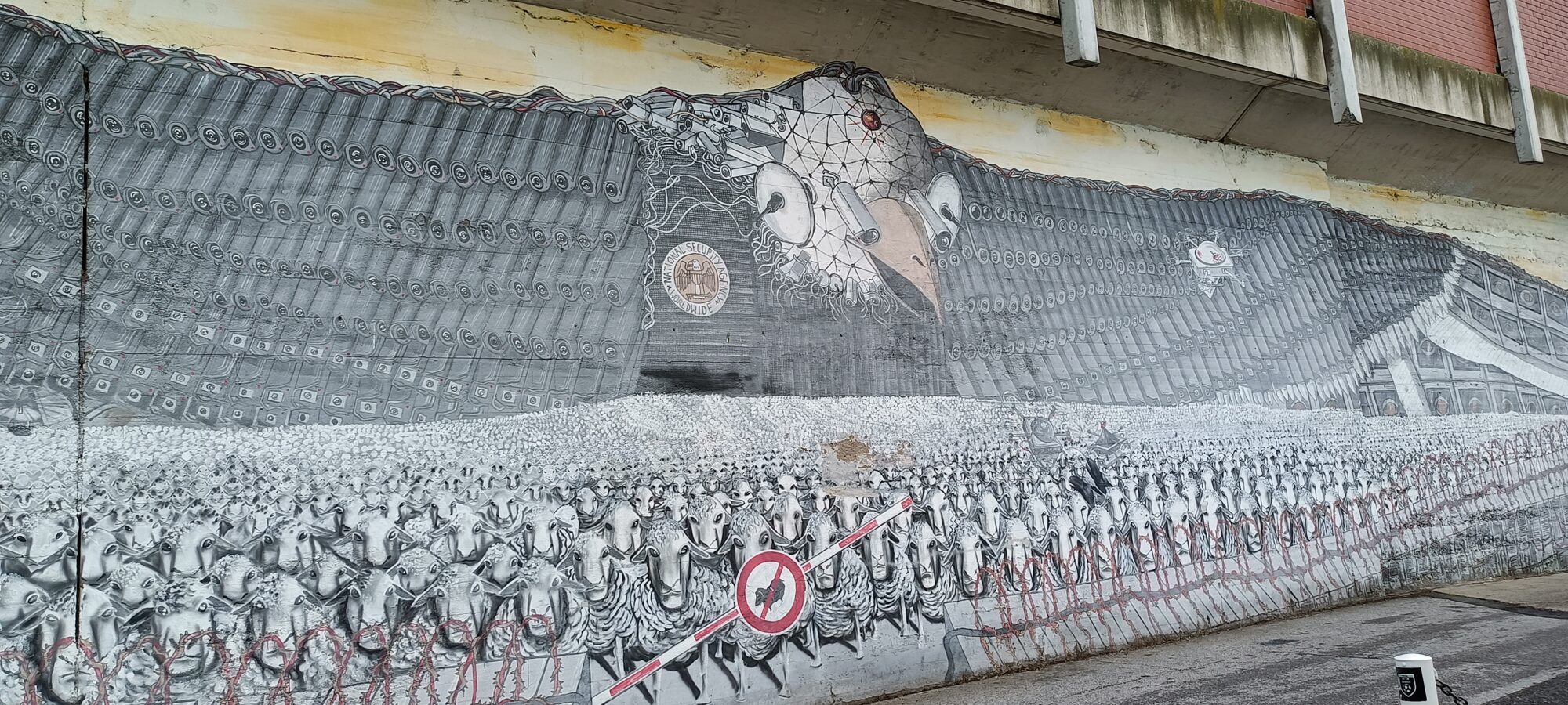 Surveillance of the Fittest, Captain Borderline — Street art de Captain Borderline à Köln