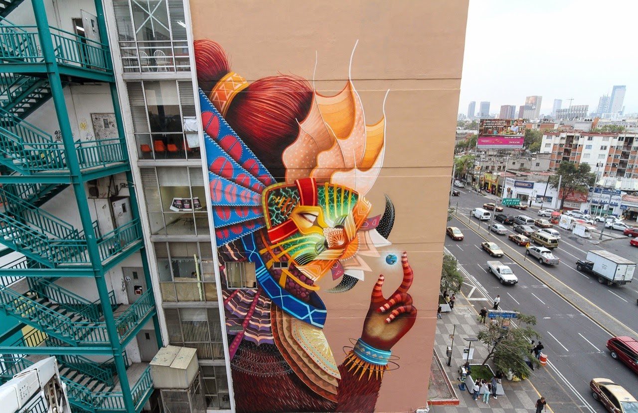 Quetzen-tul with One More Marble — Street art by Curiot in Mexico City