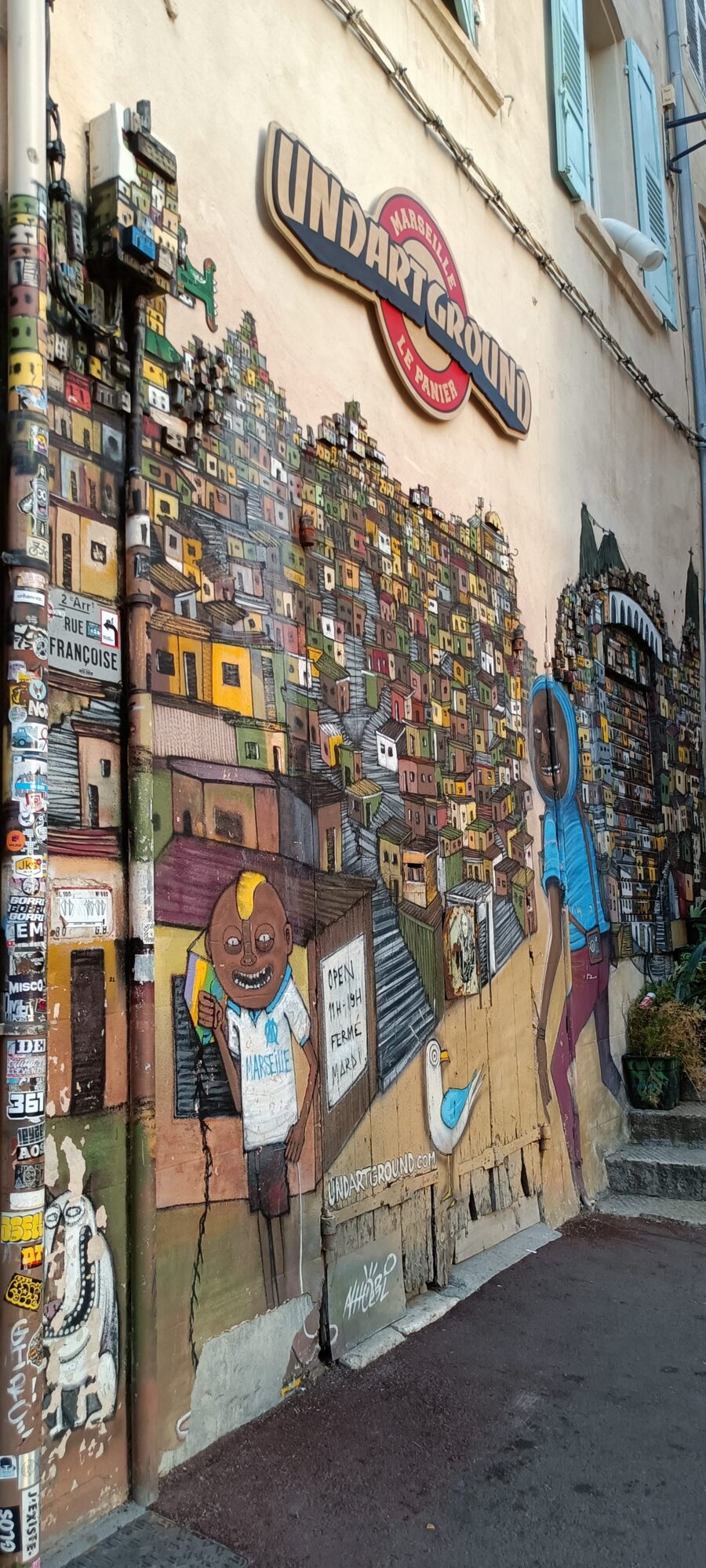 Undartground favela wall — Street art in Marseille