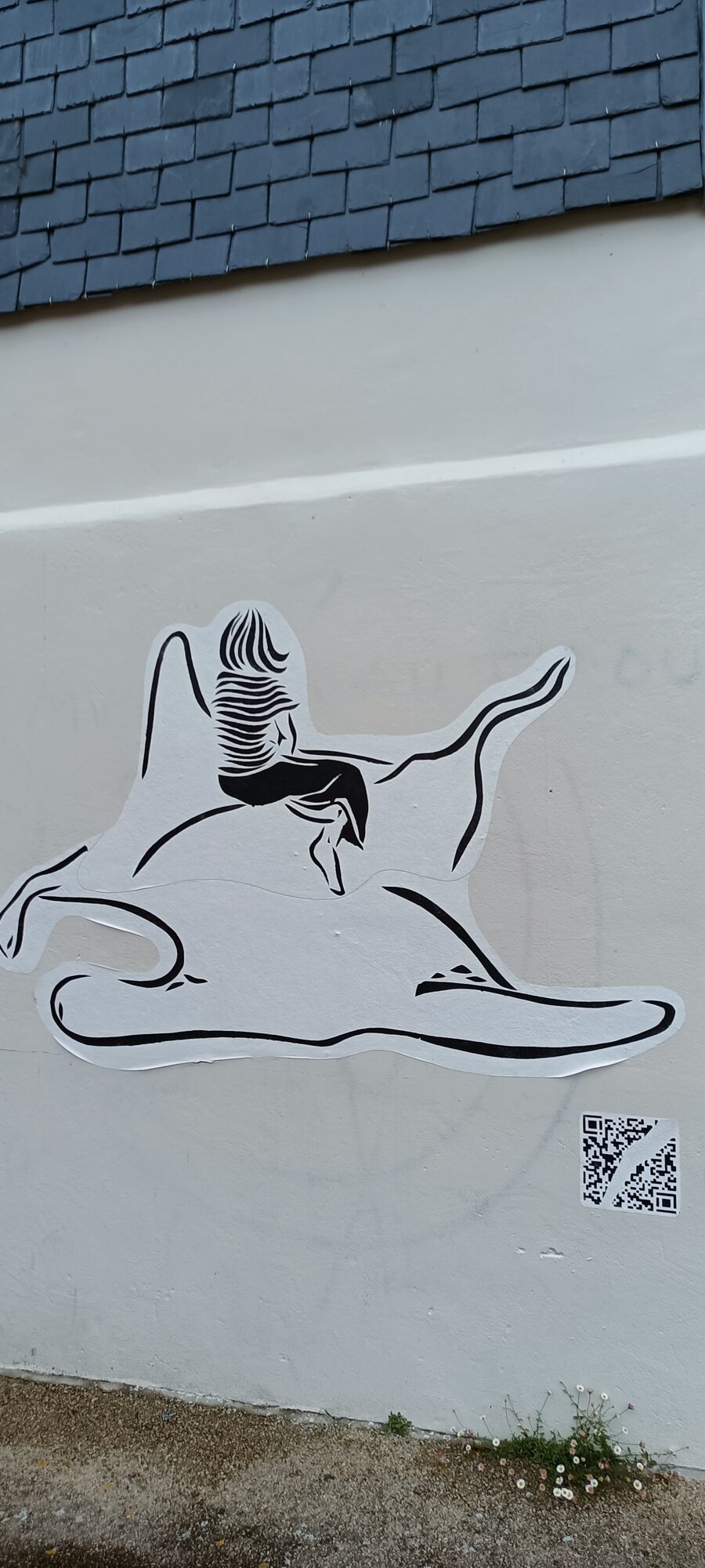 Raie manta en collage — Street art à Paimpol