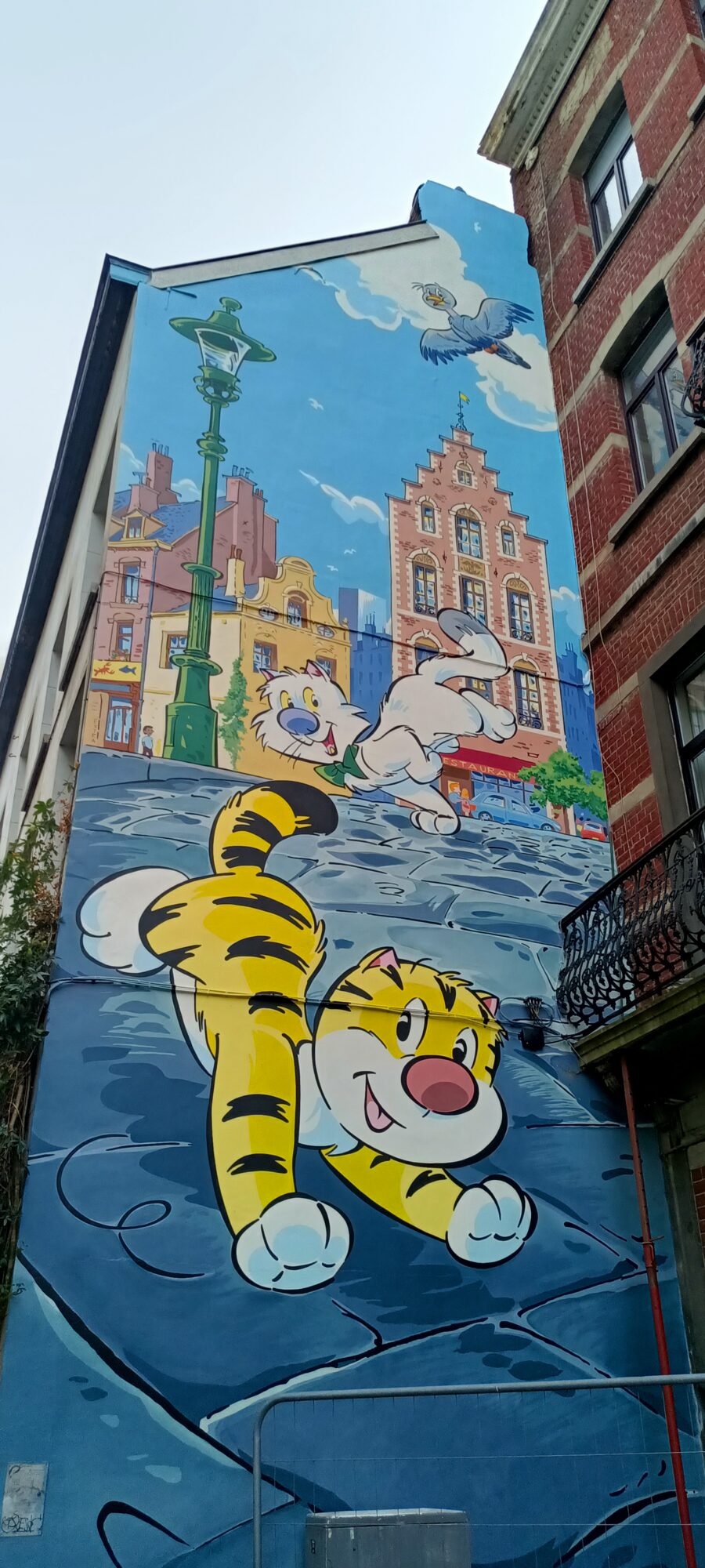 Billy the Cat by Colman and Desberg — Street art by Stéphane Colman, Stephen Desberg in Bruxelles
