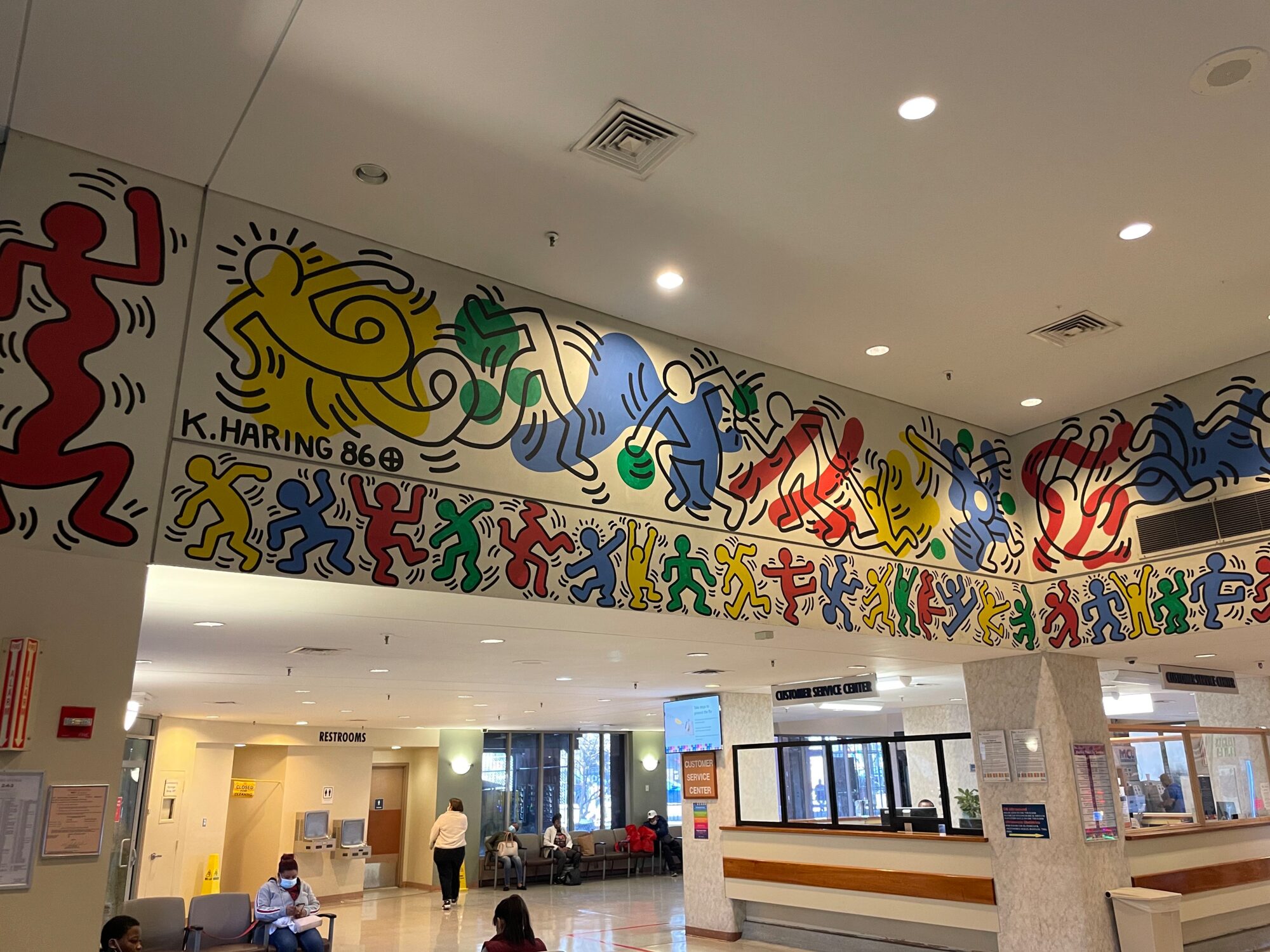 The Woodhull Hospital mural — Street art by Keith Haring in New York