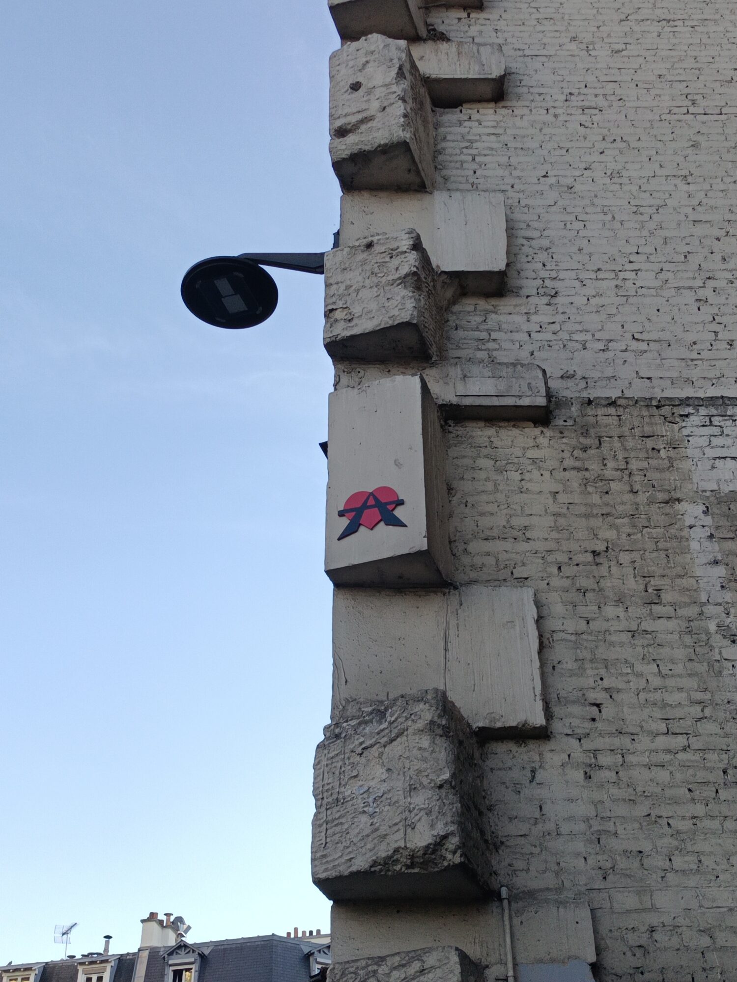 Cœur anarchiste de A2 sur corbeau — Street art de A2 à Paris