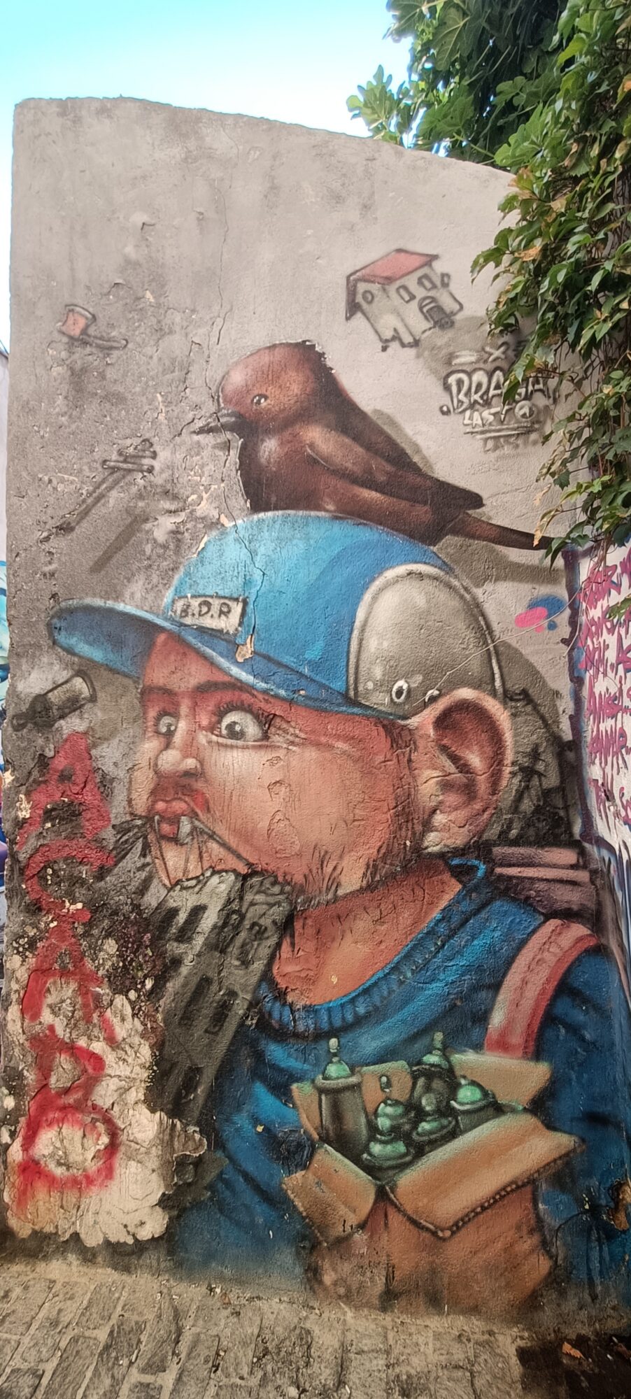 Bottle Carrier and his Bird — Street art in Marseille