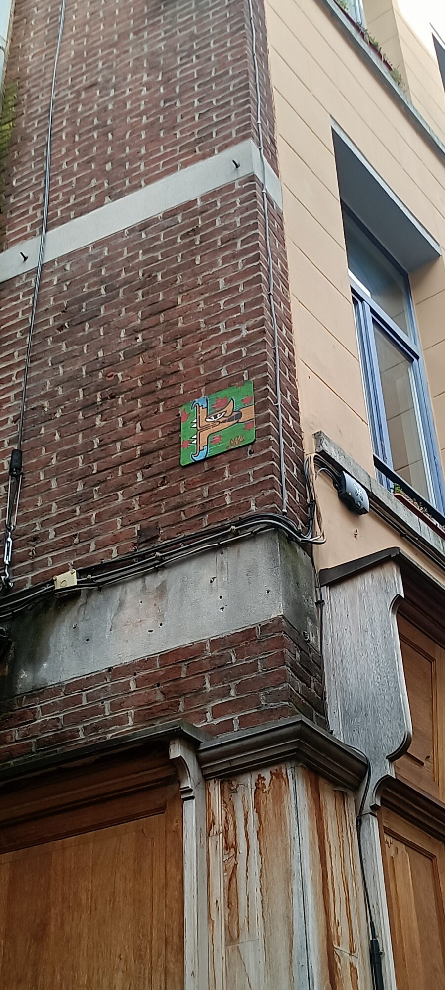 Ginger Cat Painted on a Wood Panel — Street art by Oré in Bruxelles
