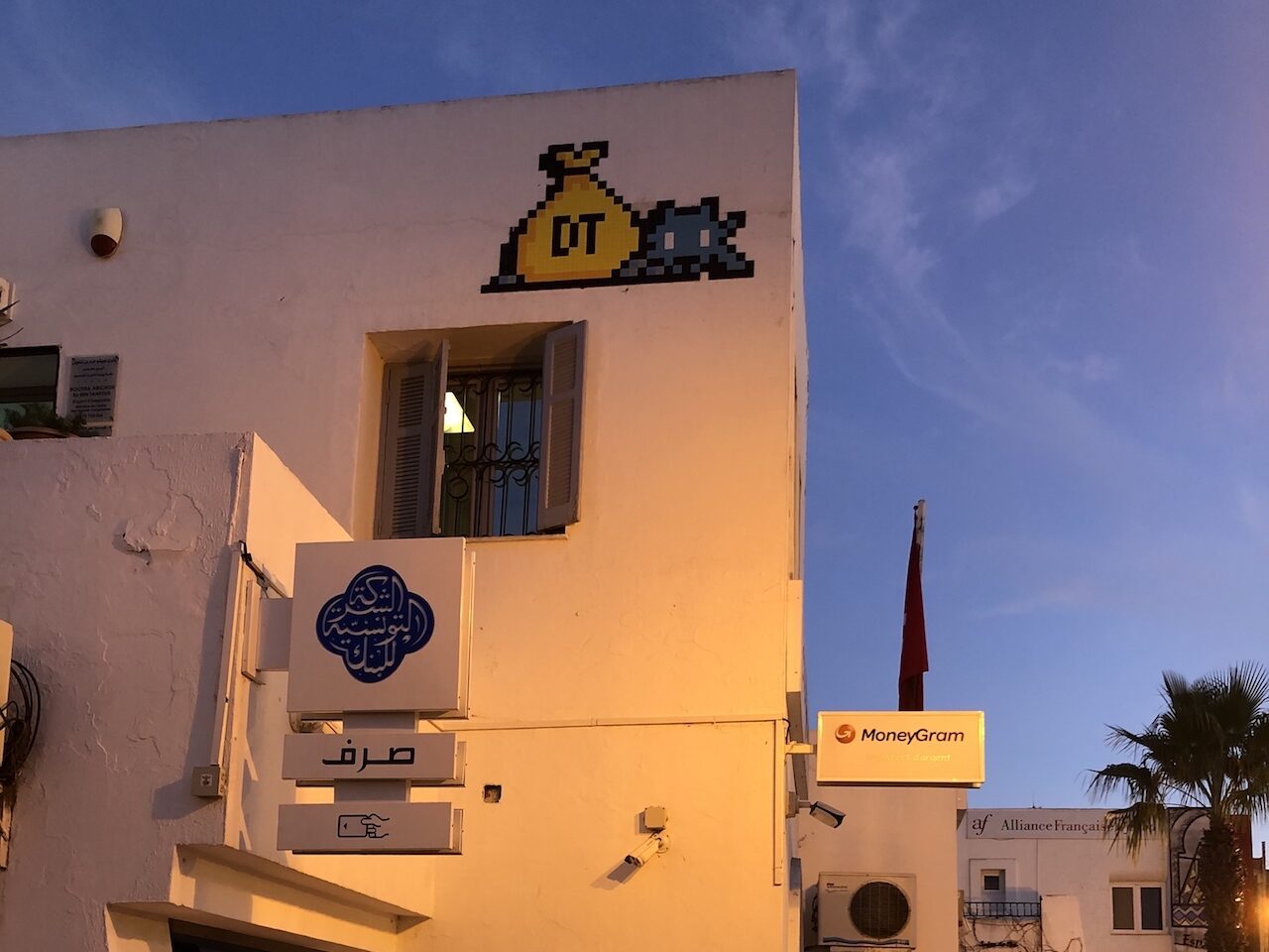 DJBA_47, Space Invader on Avenue Habib Bourguiba — Street art by Invader in Midoun