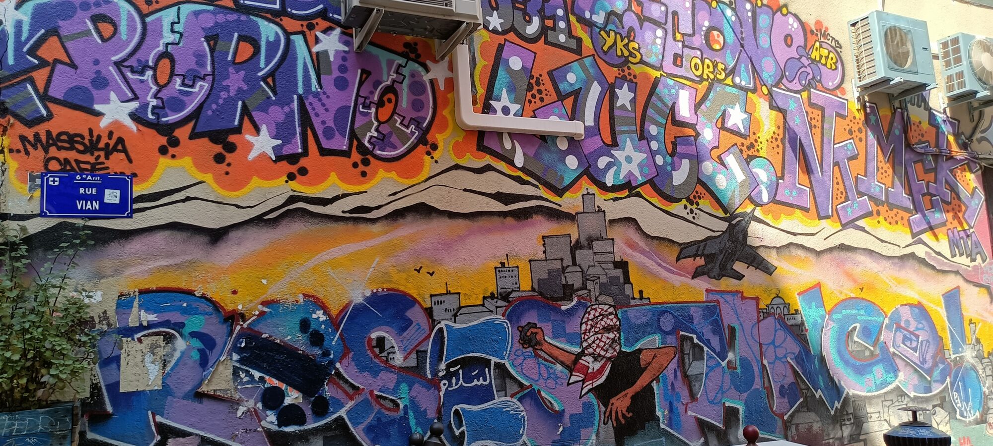 Mur collectif de la rue Vian — Street art à Marseille