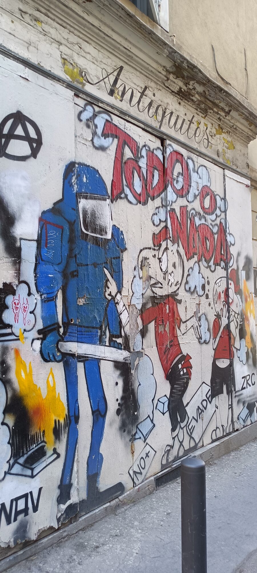 Todo o Nada, fresque contestataire — Street art à Marseille