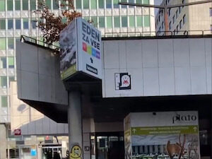 LJU_39, Space Invader on Podhod Ajdovščina 13 — Street art by Invader in Ljubljana