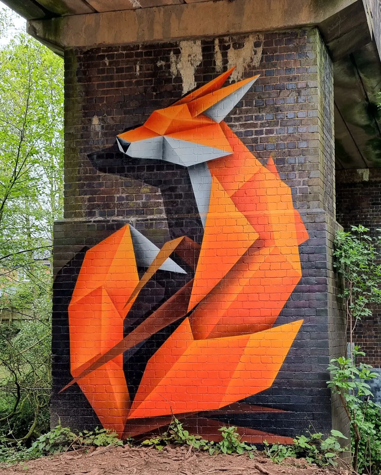 Origami Fox — Street art by Annatomix in Birmingham