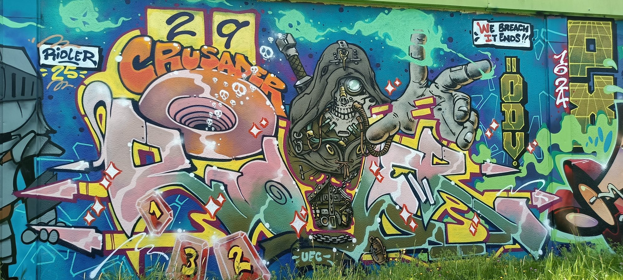 Crusader au squelette pirate — Street art à Sainte-Luce-sur-Loire