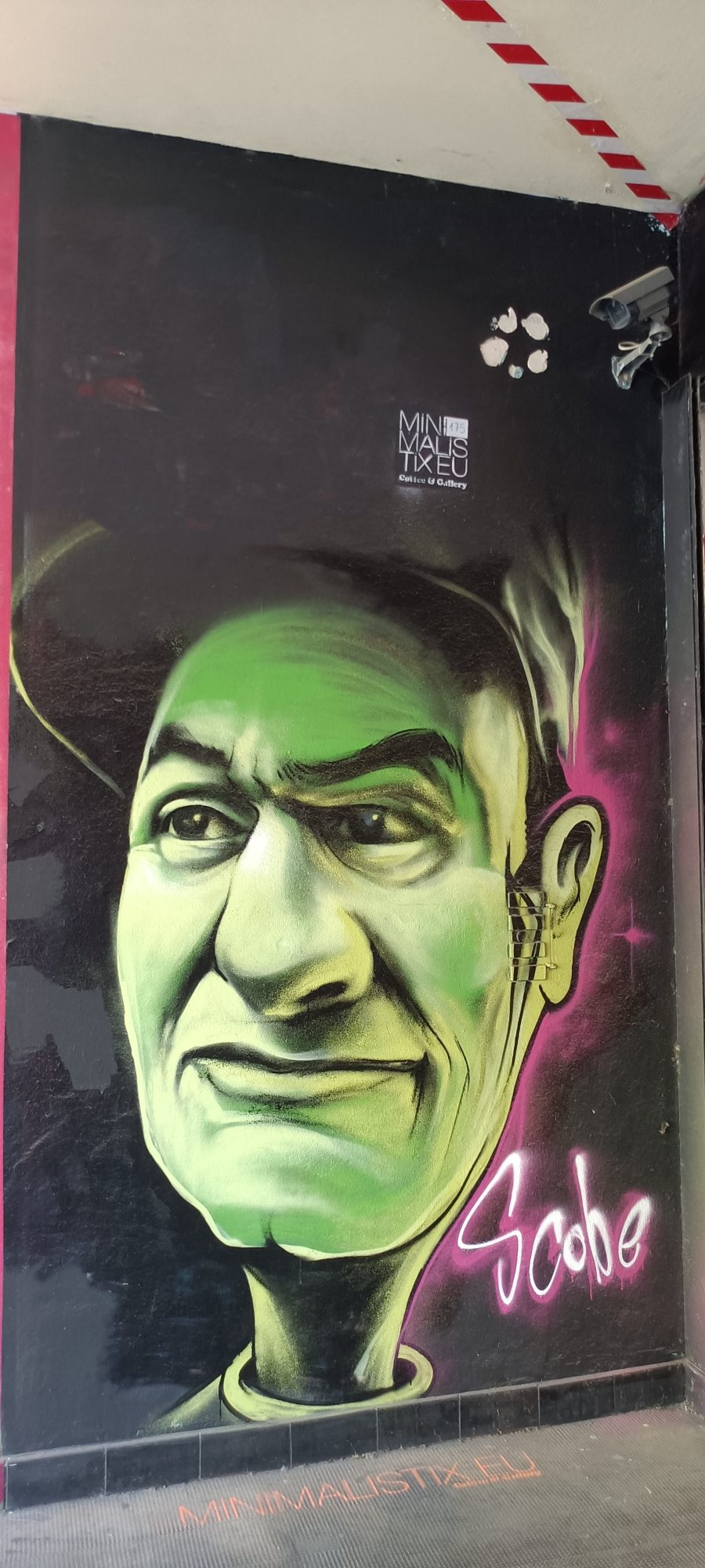Portrait vert acide de Scobe — Street art de Scobe à Berlin