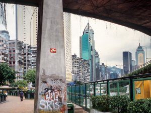HK_09, Space Invader on Victoria Park Road flyover — Street art by Invader in Hong Kong