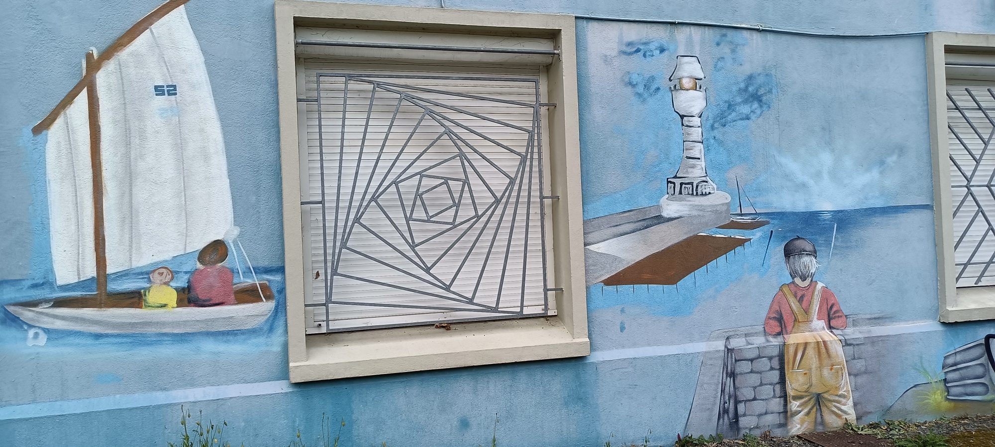 Scène maritime en trompe-l'œil — Street art à Rezé