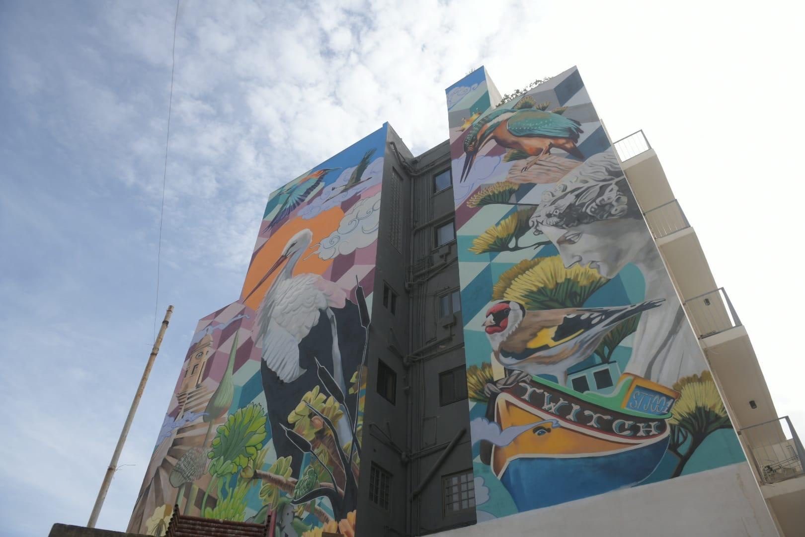 Oiseaux migrateurs de Malte — Street art de James Micallef Grimaud à St Julian's
