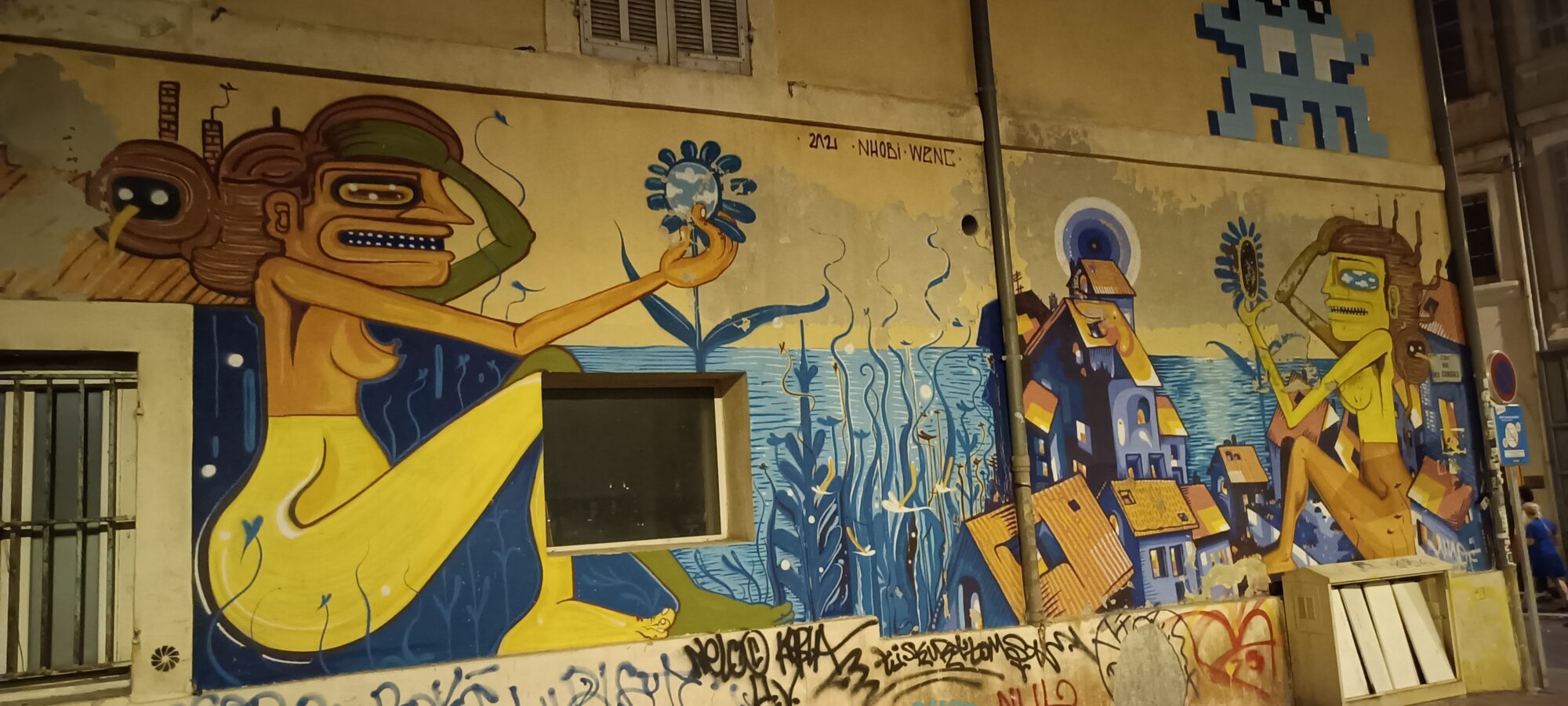 Figures cubistes par Nhobi et Wenc — Street art de WENC, Nhobi à Marseille
