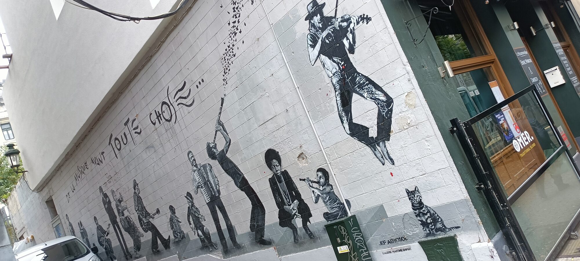 Music Above All Else by Jef Aérosol — Street art by Jef Aérosol in Bruxelles