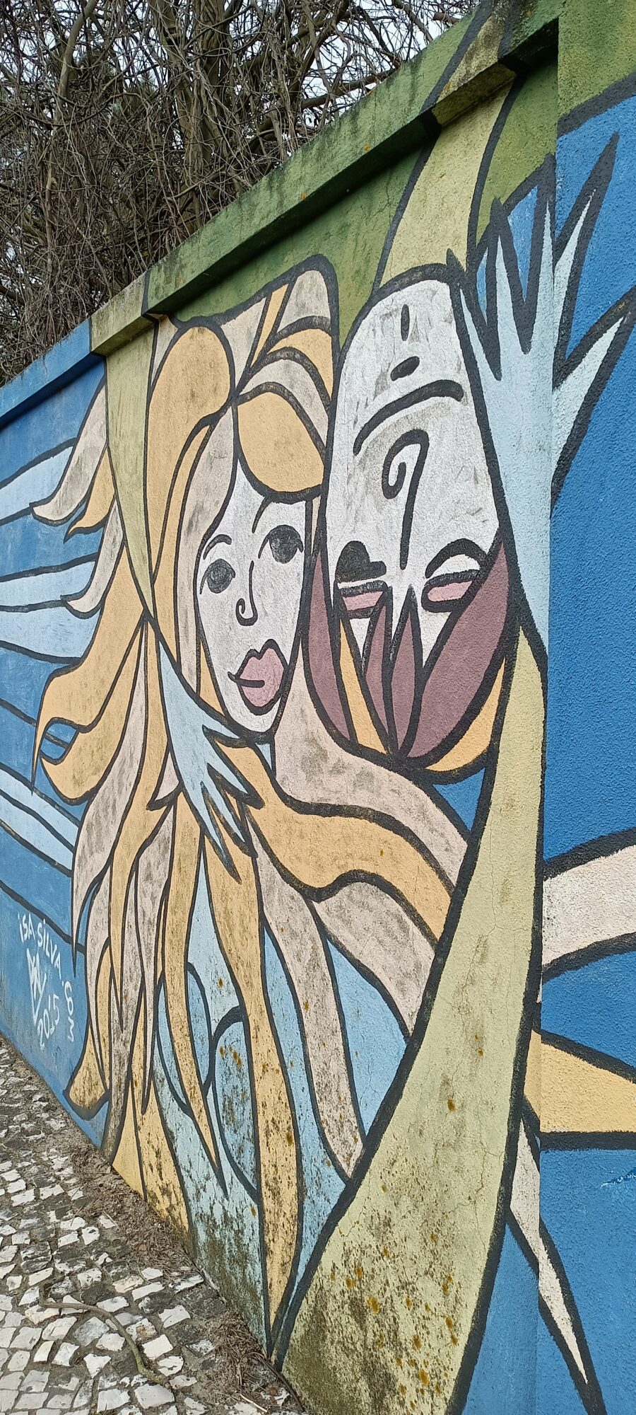 Two cubist faces by Isa Silva — Street art by Isa Silva in Lisboa