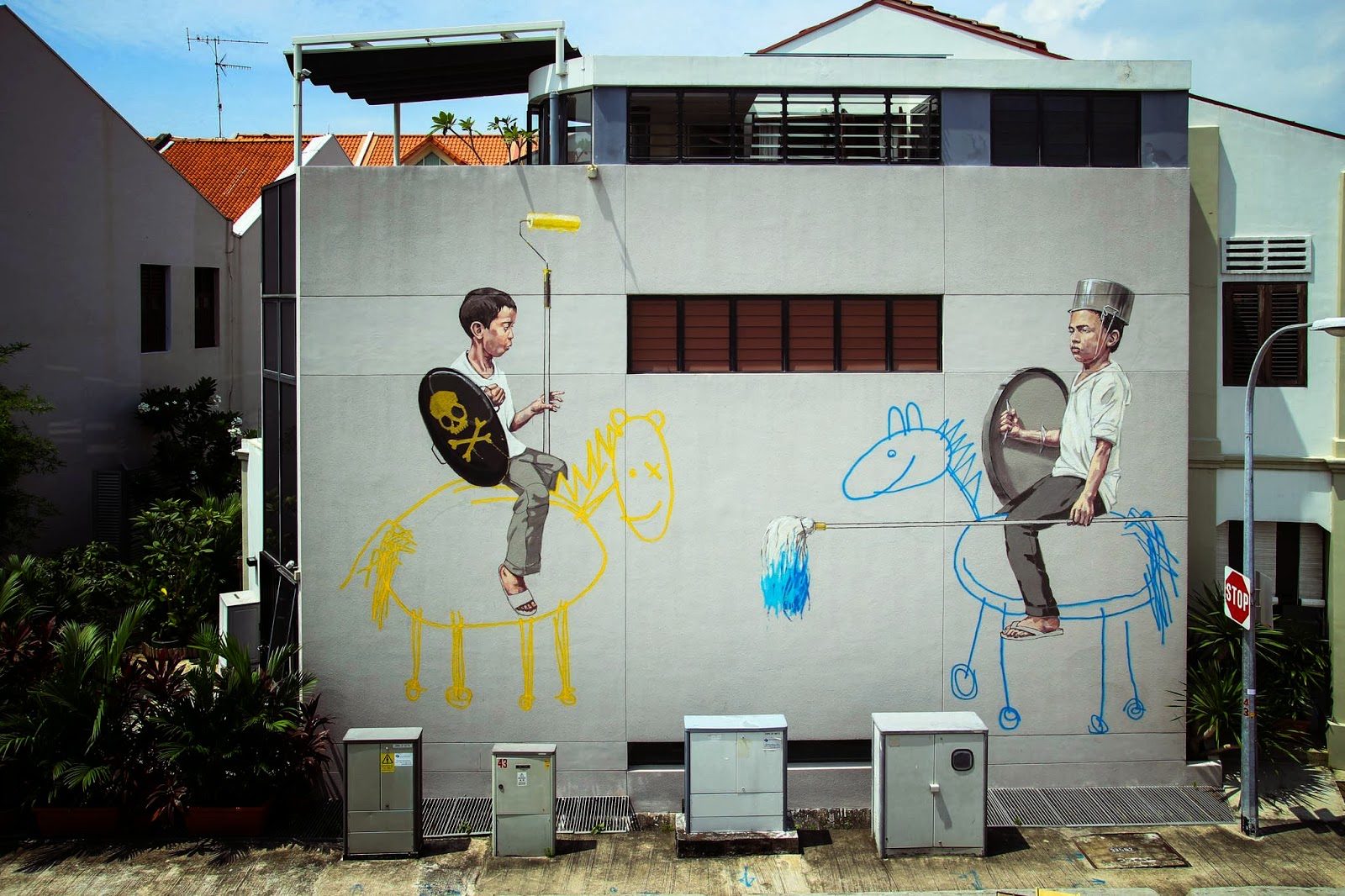Style Wars — Street art by Ernest Zacharevic in Singapore