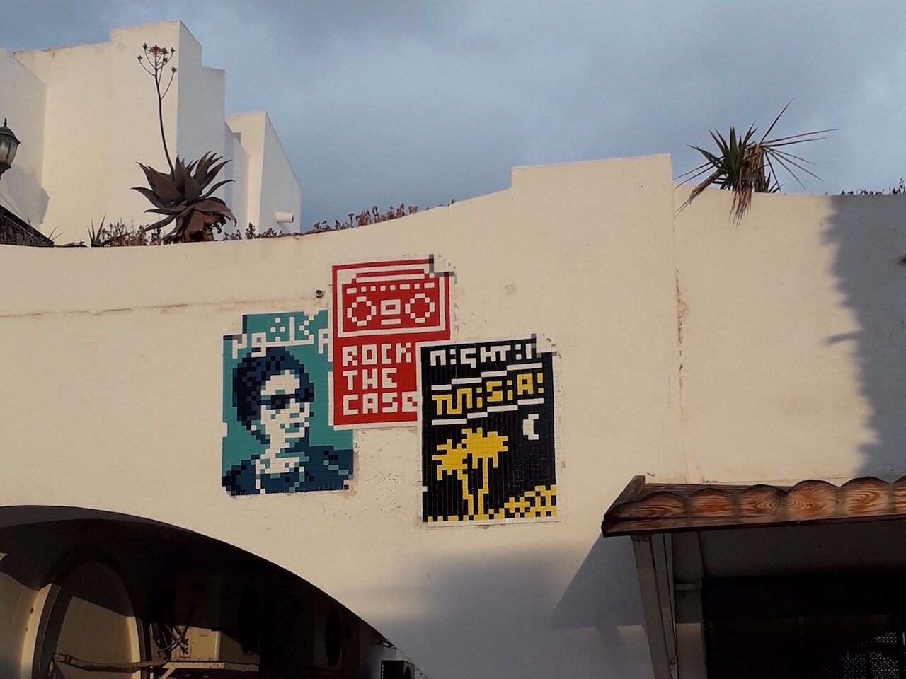 DJBA_48, Space Invader on Avenue Habib Bourguiba — Street art by Invader in Midoun
