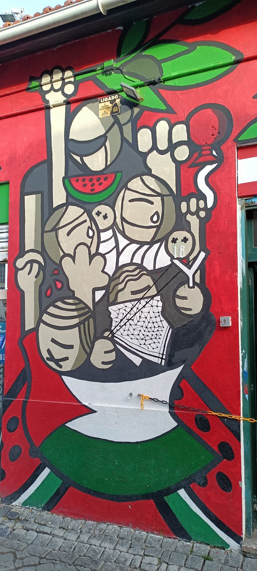 Watermelon Mural in Support of Palestine — Street art in Lisboa