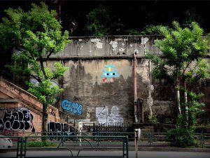 TK_133, Space Invader on Roppongi 5-chōme — Street art by Invader in Tokyo