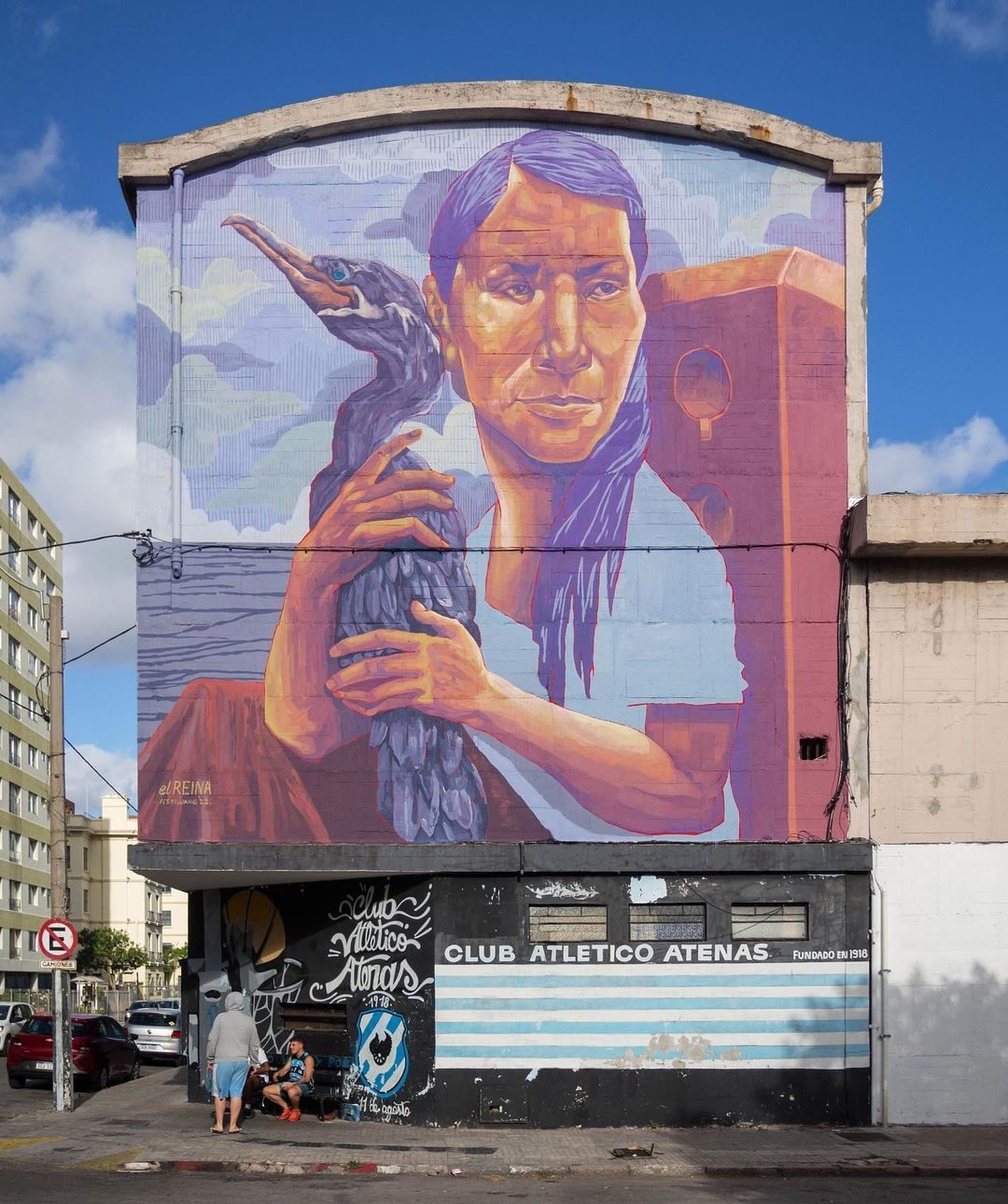 Les oiseaux de la Rambla — Street art de ElReina à Montevideo