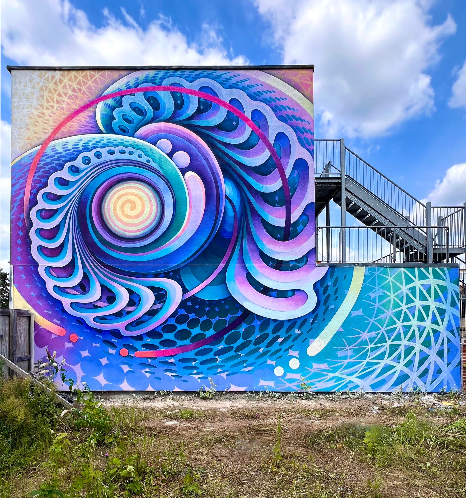 Sea Spiral at Gresham Court — Street art by Anna Charney in Cheltenham