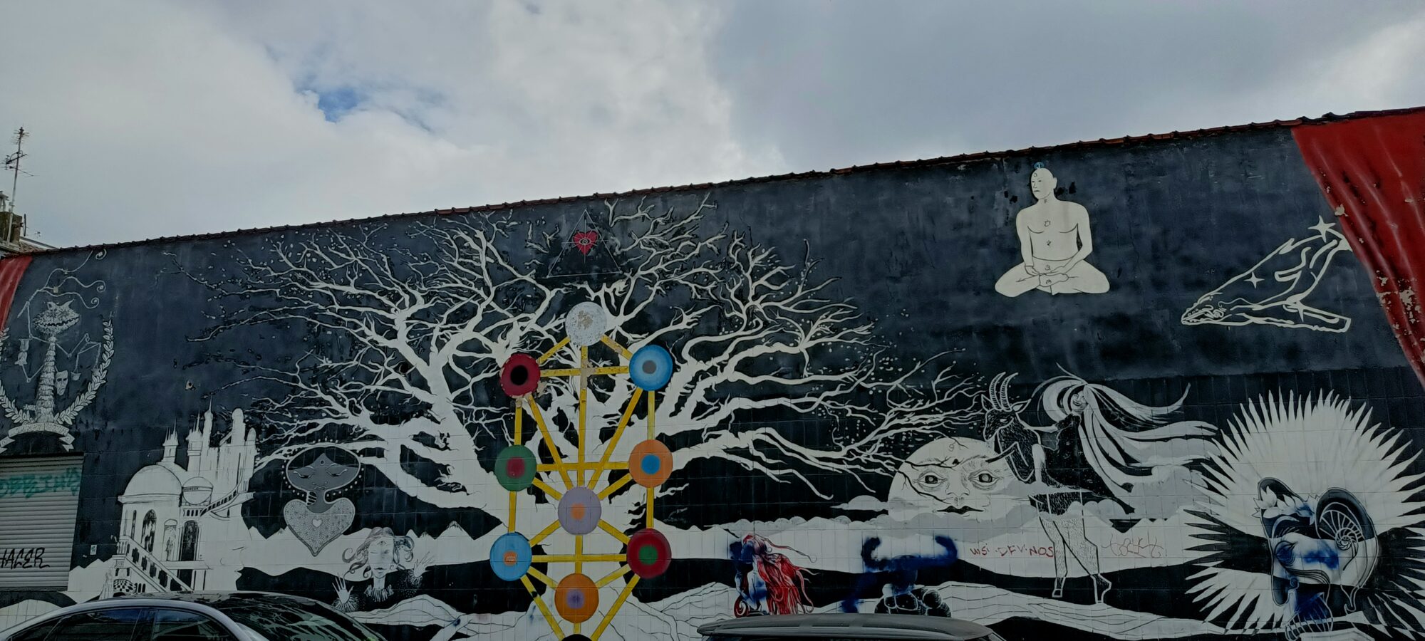 Mystical wall, Rakaposhii et Captain Borderline — Street art de Captain Borderline, Rakaposhii à Köln