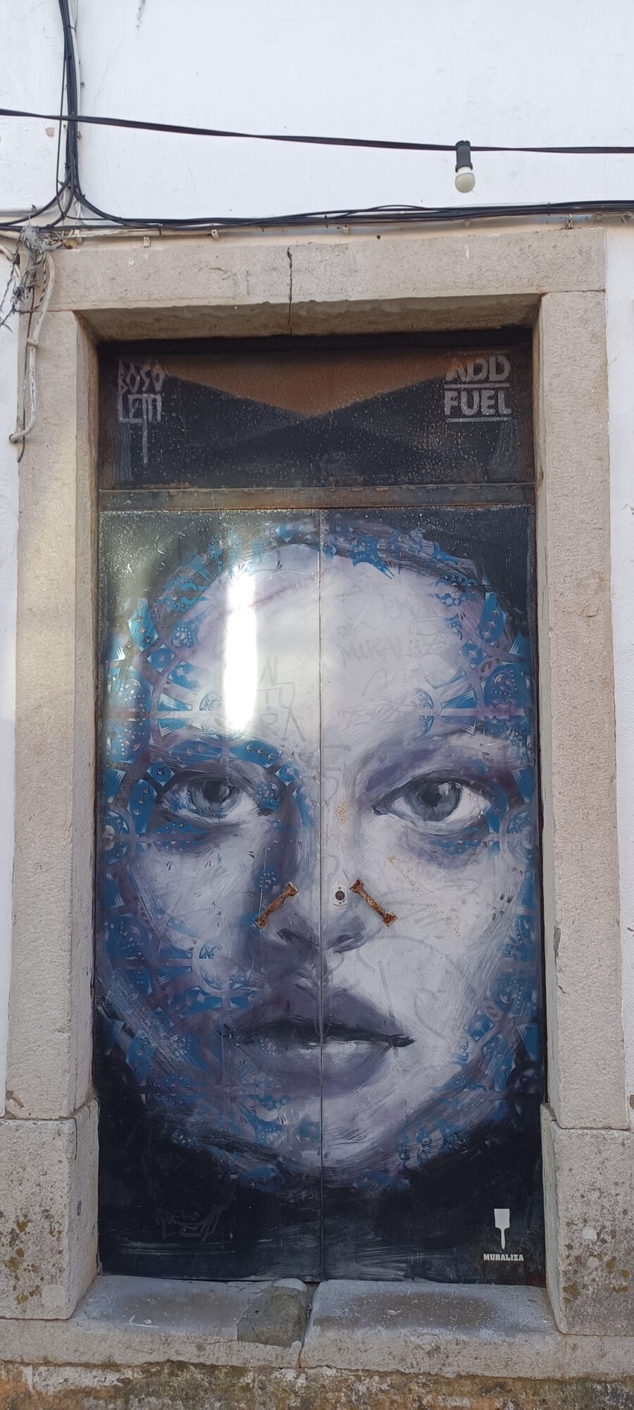 Door Painted by Bosoletti and Add Fuel — Street art by Add Fuel, Francisco Bosoletti in Cascais
