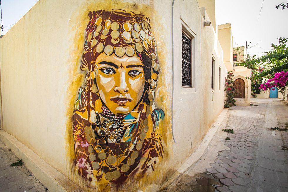 Portrait of a Djerban Woman — Street art by Btoy in Djerba